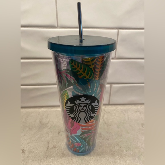 Starbucks Tropical Leaves Aloha Cold Cup - Picture 1 of 8
